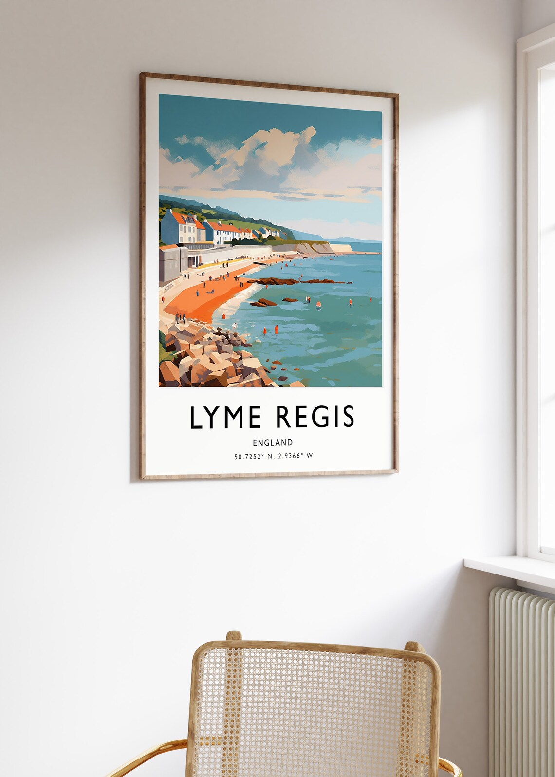 Lyme Regis England Seaside Beach Town Colorful Coastal Travel Poster - Image 2