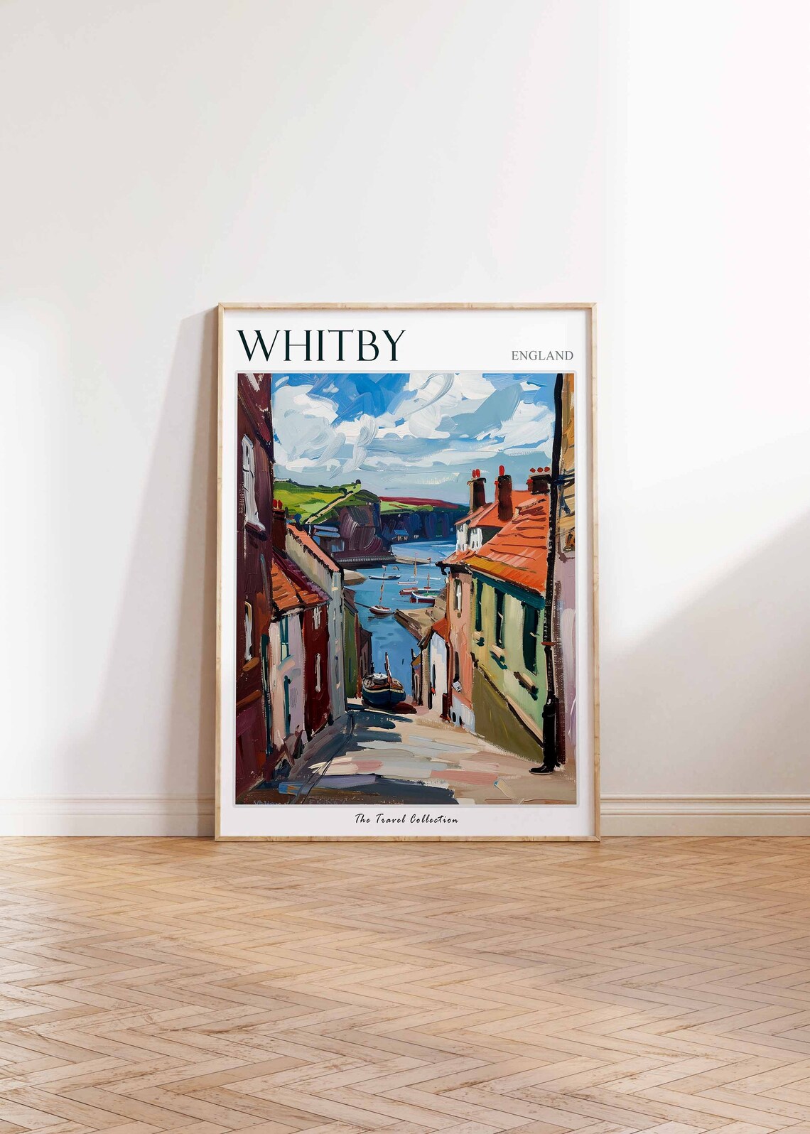 Whitby England Seaside Harbor Street Scenic Coastal Art Poster - Image 2