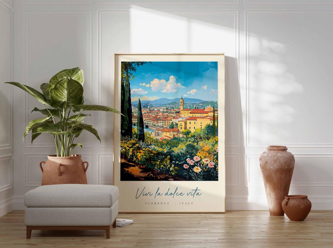 Florence Poster Italian Travel Print Florence Travel Art Florence Wall Art Italy Art Italy Travel Decor Italian Travel Gift - Image 3