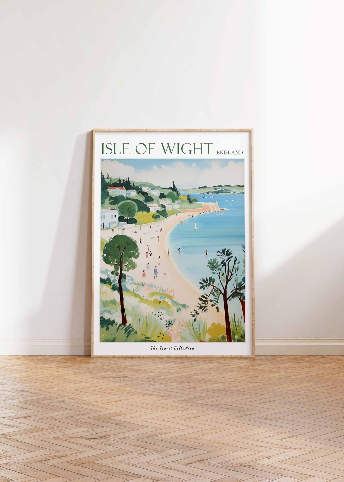Isle of Wight England Garden View Over a Curving Sandy Beach Poster - Image 2