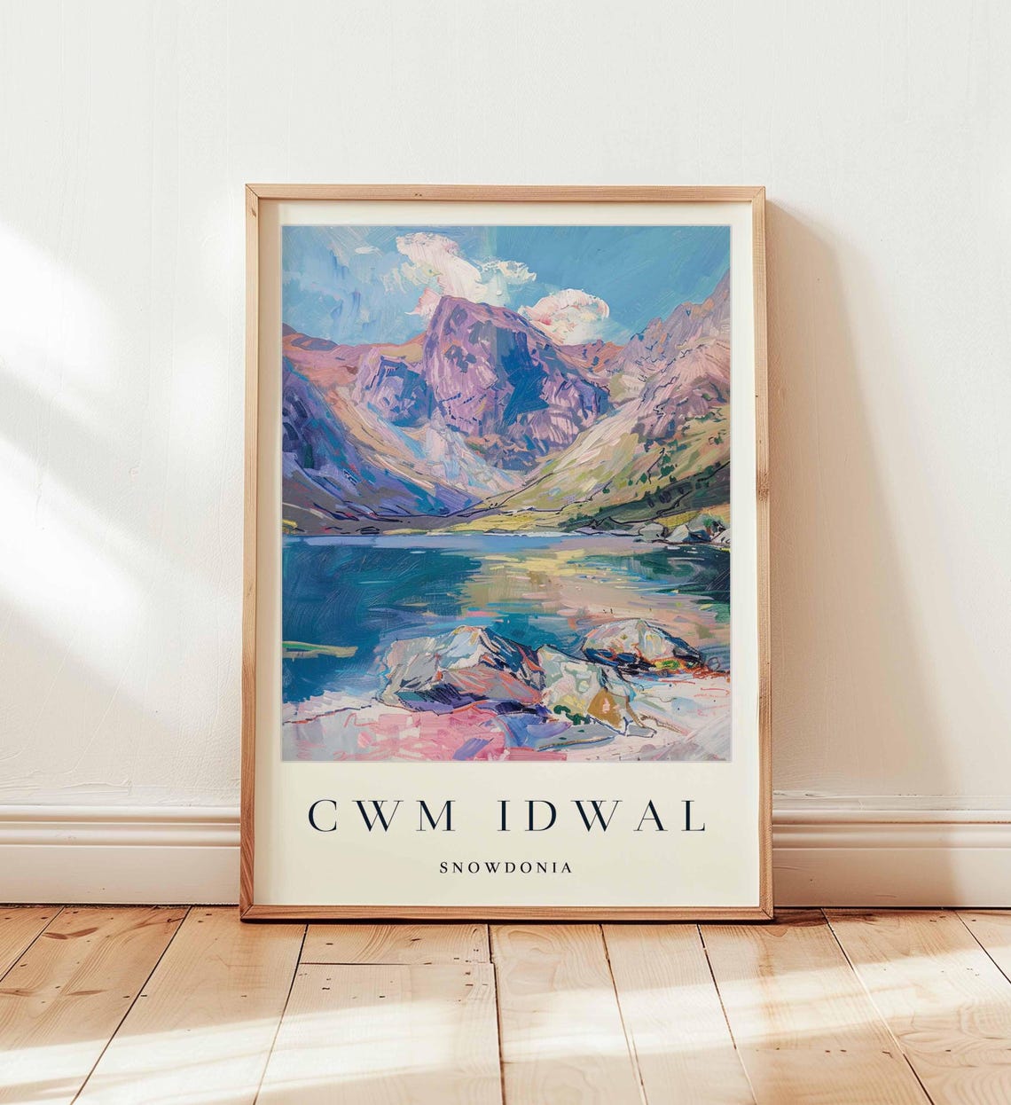 Cwm Idwal Snowdonia Wales Mountain Lake Painterly Art Poster