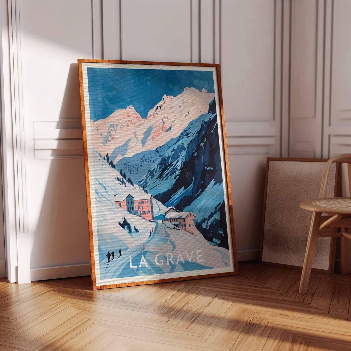 Skiing Travel Poster La Grave Ski Print France Travel Print Skiing Art Skiing Print Winter Sport Art Ski Gift - Image 2
