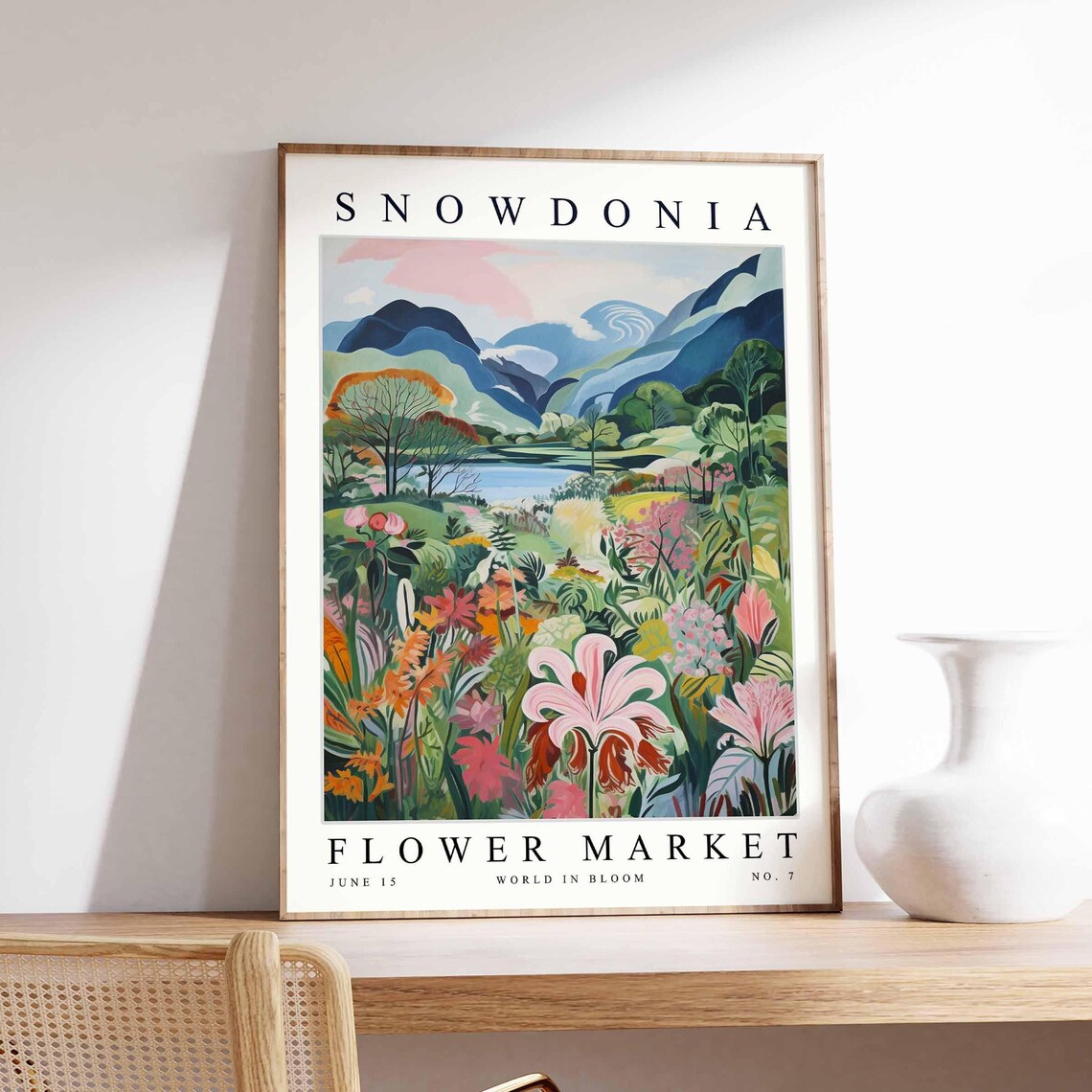 Snowdonia Flower Market Mountain Lake Valley Lily Bloom Poster