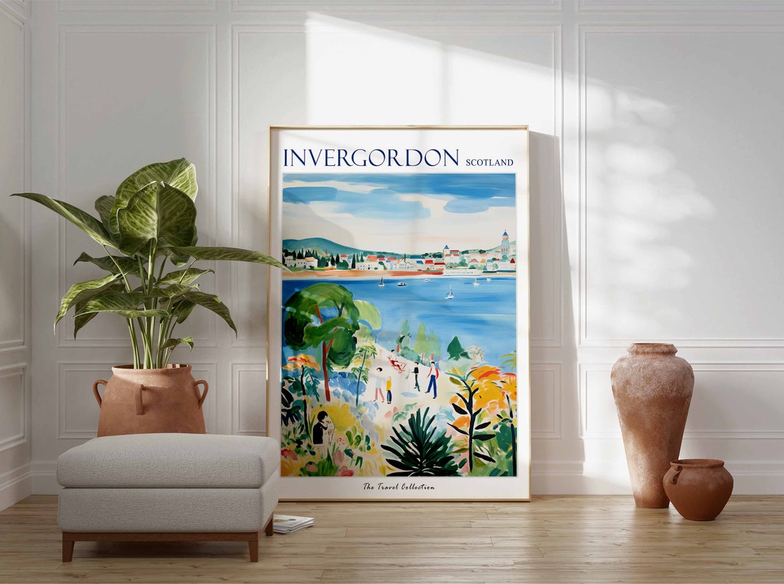 Invergordon Poster Invergordon Travel Print Scotland Travel Poster Scottish Decor Tropical Decor Sea Print Invergordon Travel Poster - Image 3