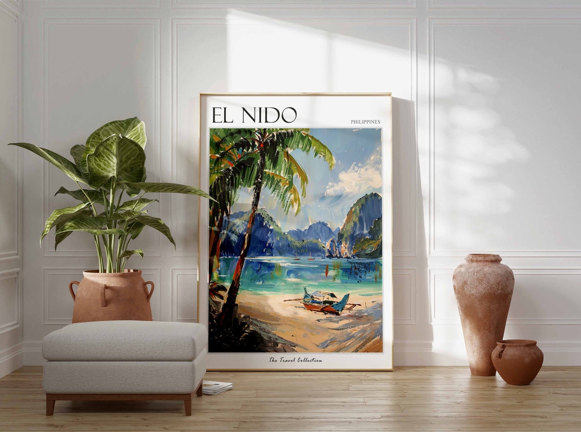 El Nido Poster Philippines Travel Print Filipino Decor Asia Travel Poster Asian Wall Art Sea Print El Nido Gift El Nido Travel Poster - Image 3