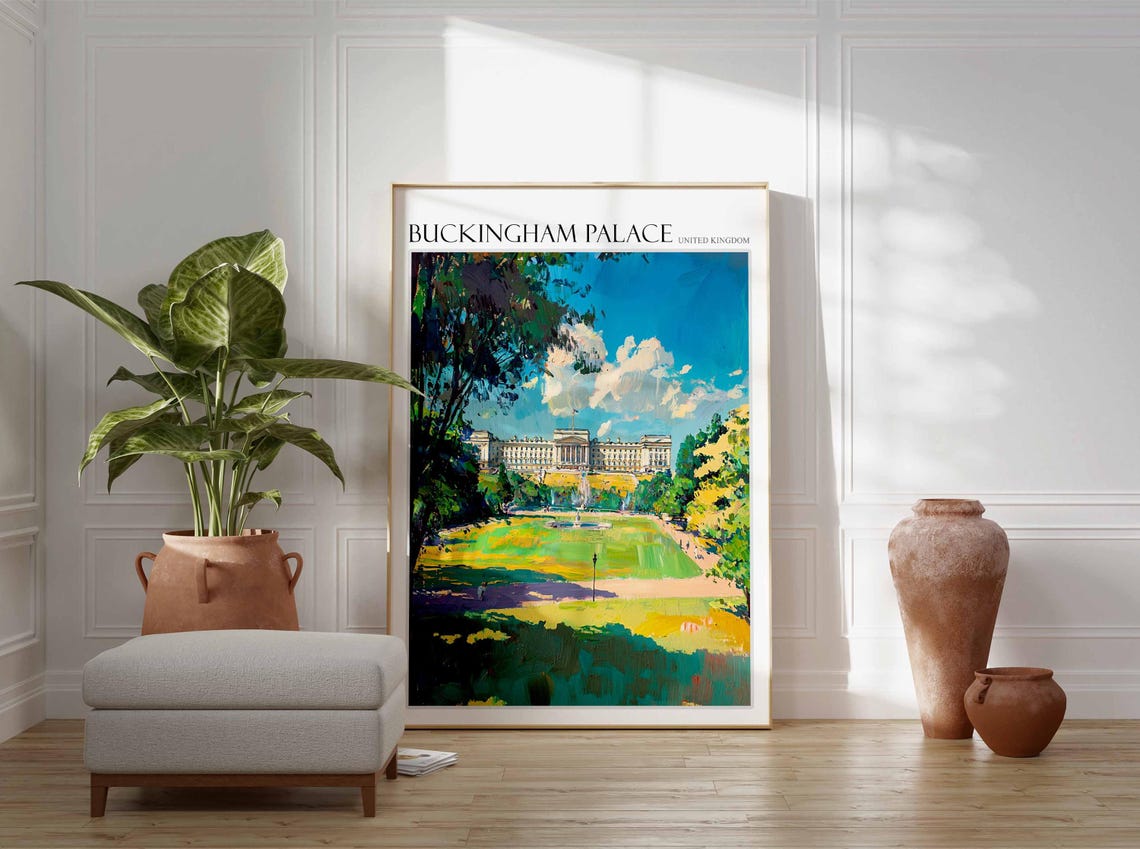Buckingham Palace Poster England Travel Print British Decor United Kingdom Travel Poster City Print Buckingham Palace Travel Poster - Image 2