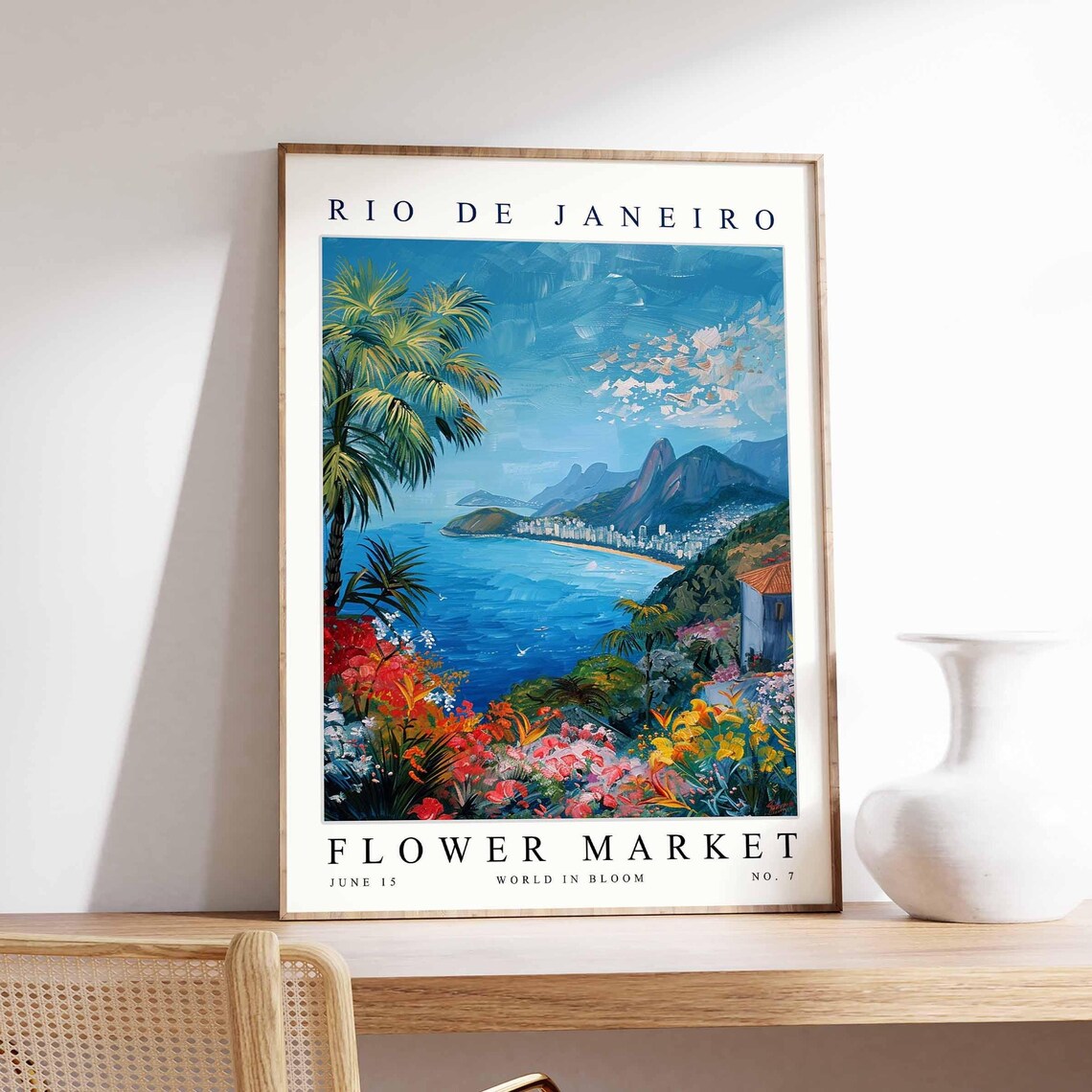 Rio de Janeiro Flower Market World in Bloom Brazil Travel Poster