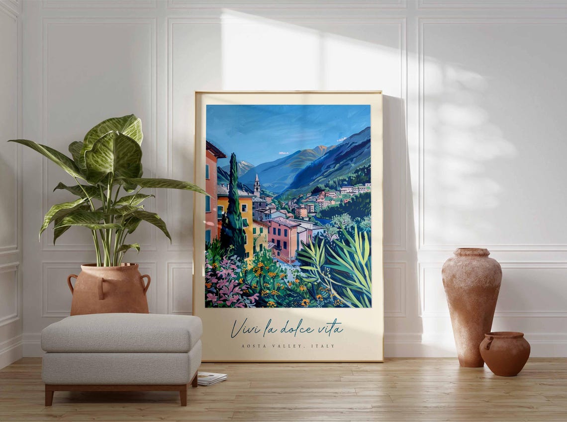Aosta Valley Poster Aosta Valley Travel Print Aosta Valley Travel Art Aosta Valley Wall Art Italy Art Italy Travel Decor Travel Gift - Image 3