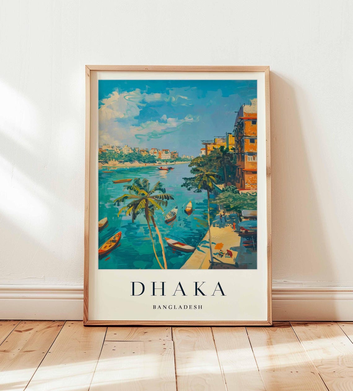 Dhaka Poster Bangladesh Travel Print South Asia Wall Art Capital City Decor Dhakatravel Gift Asiaprint Bangladeshtravel