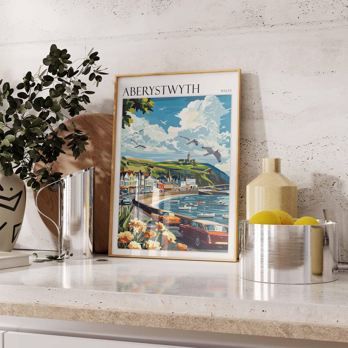 Aberystwyth Travel Poster, Welsh Seaside Decor - Image 2