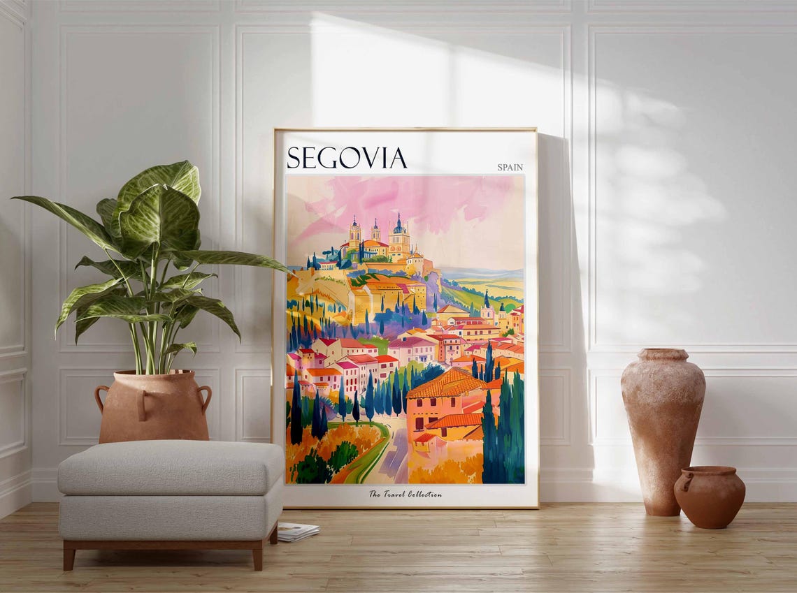 Segovia Poster Spain Travel Print Spanish Decor Europe Travel Poster European Wall Art City Print Segovia Gift Segovia Travel Poster - Image 3