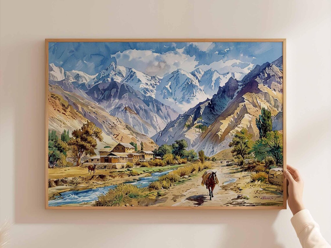 Afghanistan Travel Poster, Asia Landscape Art Print