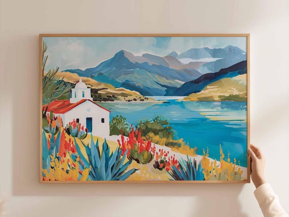 Chile Travel Poster Andes Mountains Art Print