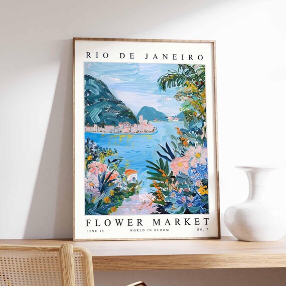 Rio De Janeiro Flower Market Poster Print Brazilian Floral Wall Art Decor Botanical Brazil