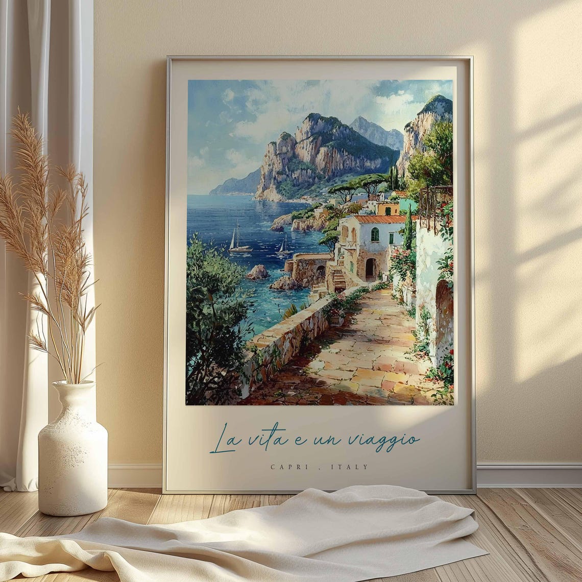 Capri Poster Capri Travel Print Capri Travel Art Capri Wall Art Italy Art Italy Travel Decor Italian Travel Gift - Image 2