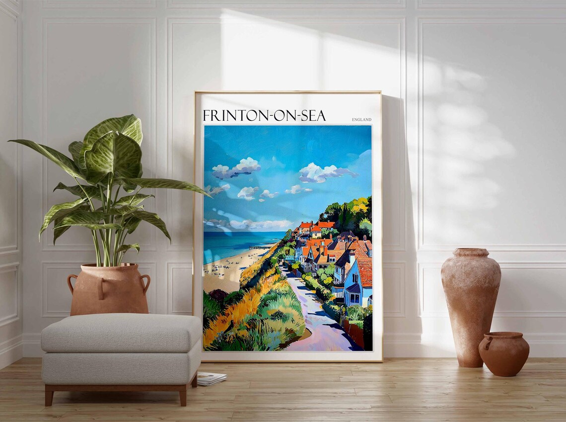 Frinton On Sea Seaside Street Garden Walk Beach Pier Summer Travel Poster - Image 3