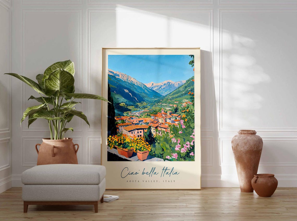 Aosta Valley Poster Aosta Valley Travel Print Aosta Valley Travel Art Aosta Valley Wall Art Italy Art Italy Travel Decor Travel Gift - Image 3