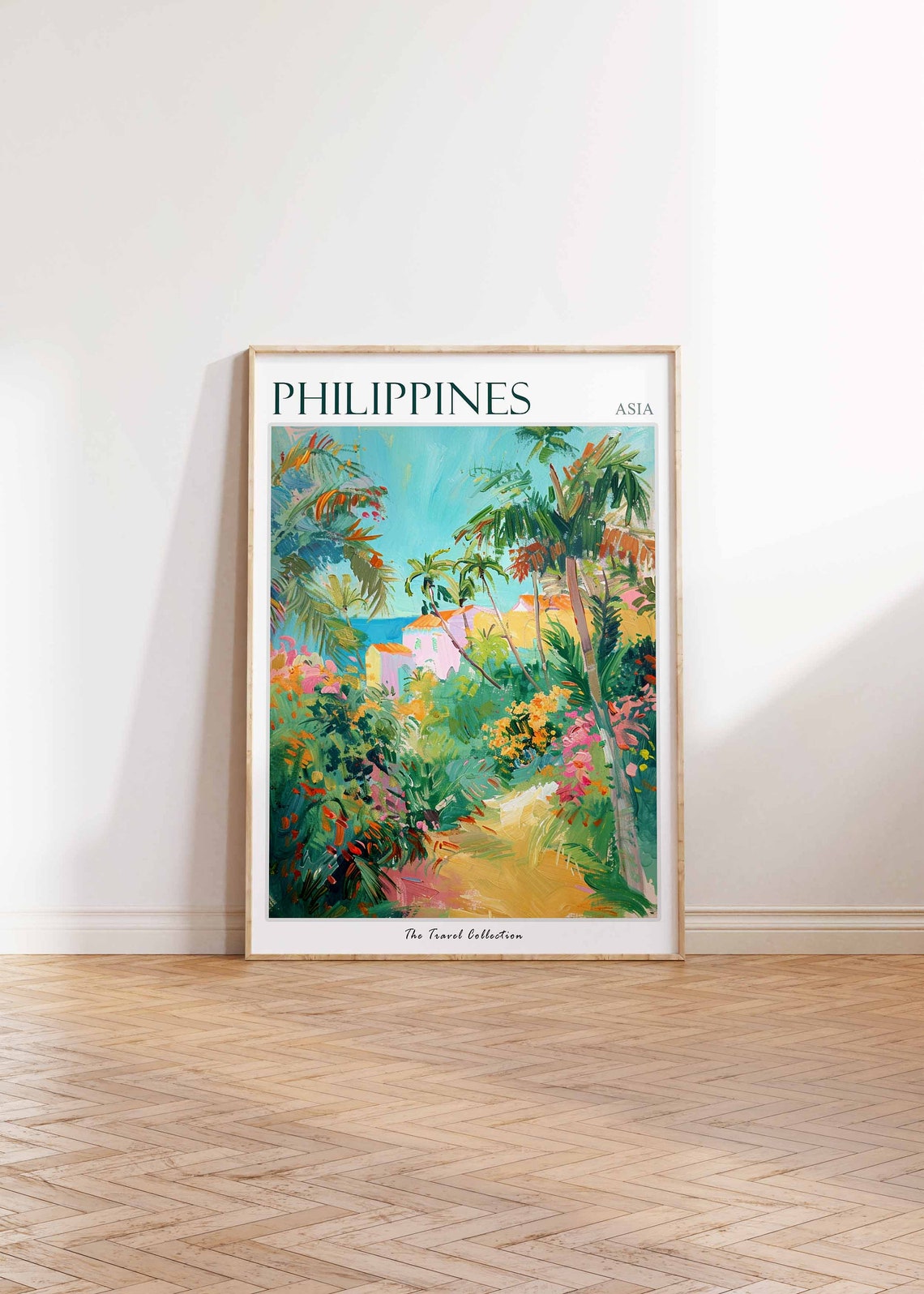 Philippines Asia Travel Poster Tropical Garden And Blooming Flowers - Image 3