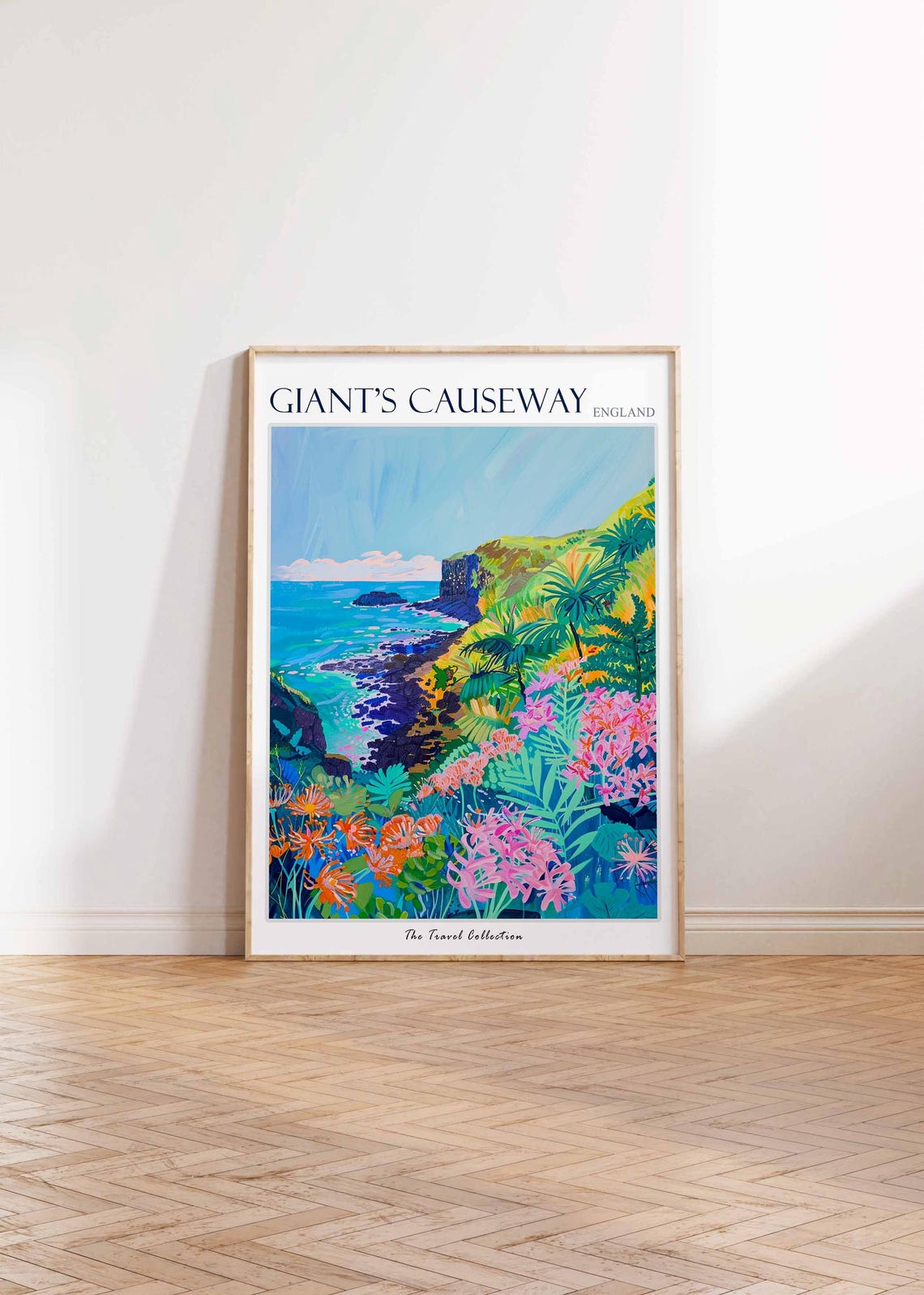 Giants Causeway Poster England Travel Print Giants Causeway Travel Art Giants Causeway Wall Art England Travel Giants Causeway Art - Image 2