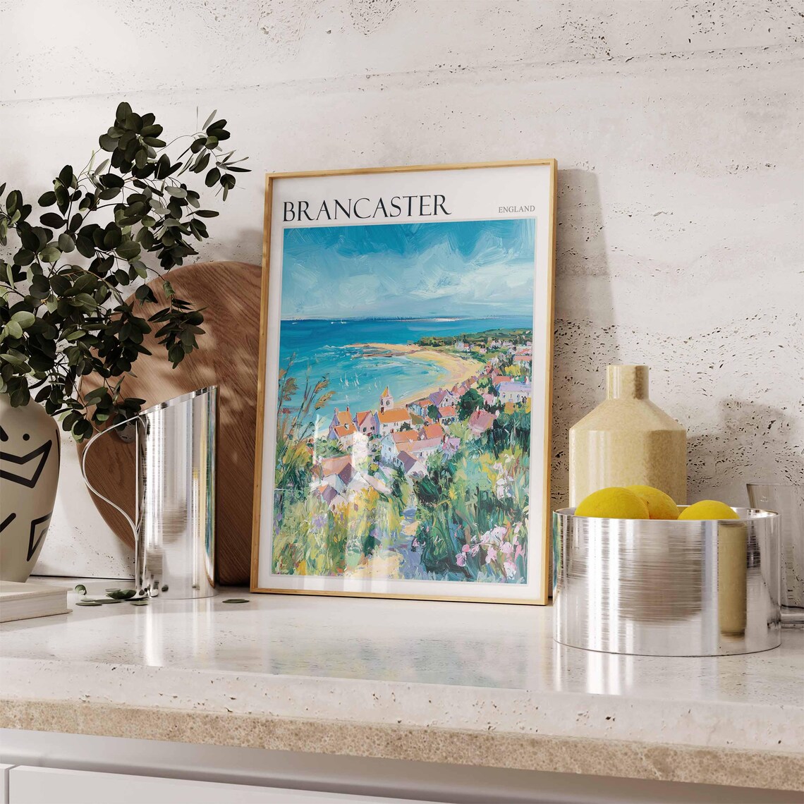 Brancaster England Coastal Town and Bay View From Wildflower Hill Poster - Image 2