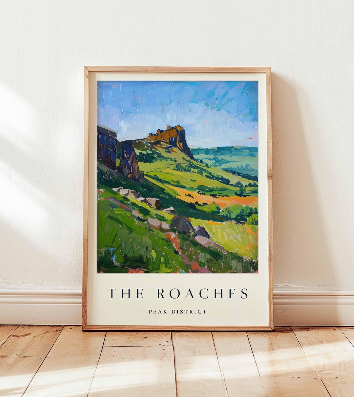 The Roaches Peak District Craggy Rocks Landscape Travel Poster