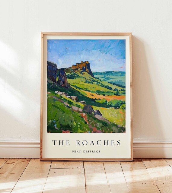 The Roaches Peak District Craggy Rocks Landscape Travel Poster