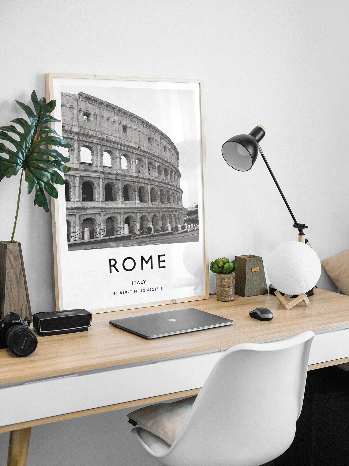 Rome Travel Print, Black And White Italy Poster - Image 3
