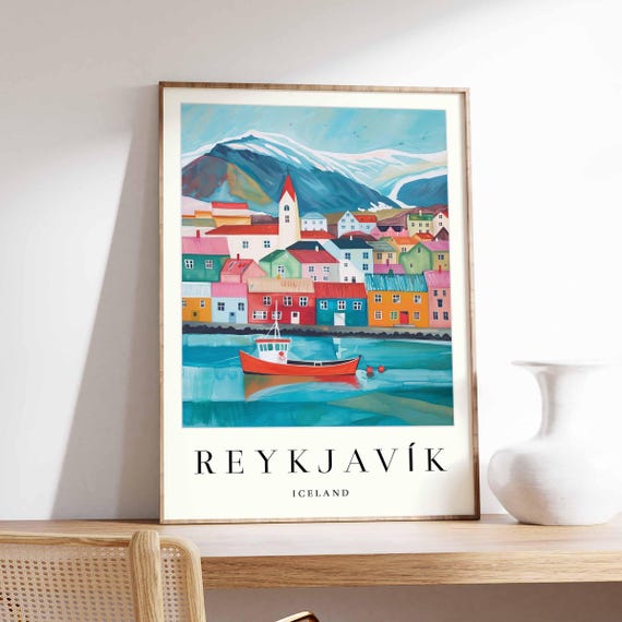 Reykjavik Iceland Print Nordic Cityscape Wall Art