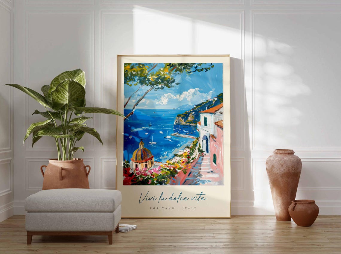 Positano Poster Italian Travel Print Positano Travel Art Positano Wall Art Italy Art Italy Travel Decor Italian Travel Gift - Image 3