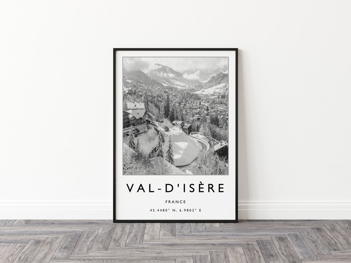 Skiing Travel Poster Val Disre France Ski Print France Travel Print Skiing Wall Art Skiing Print Winter Sport Art Gift A1a2a3a4 - Image 2