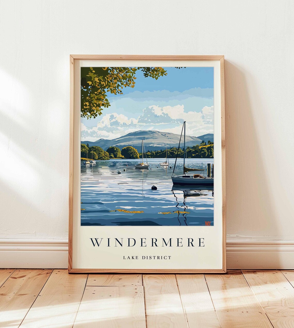 Windermere Lake District Sailboats On The Lake Travel Poster