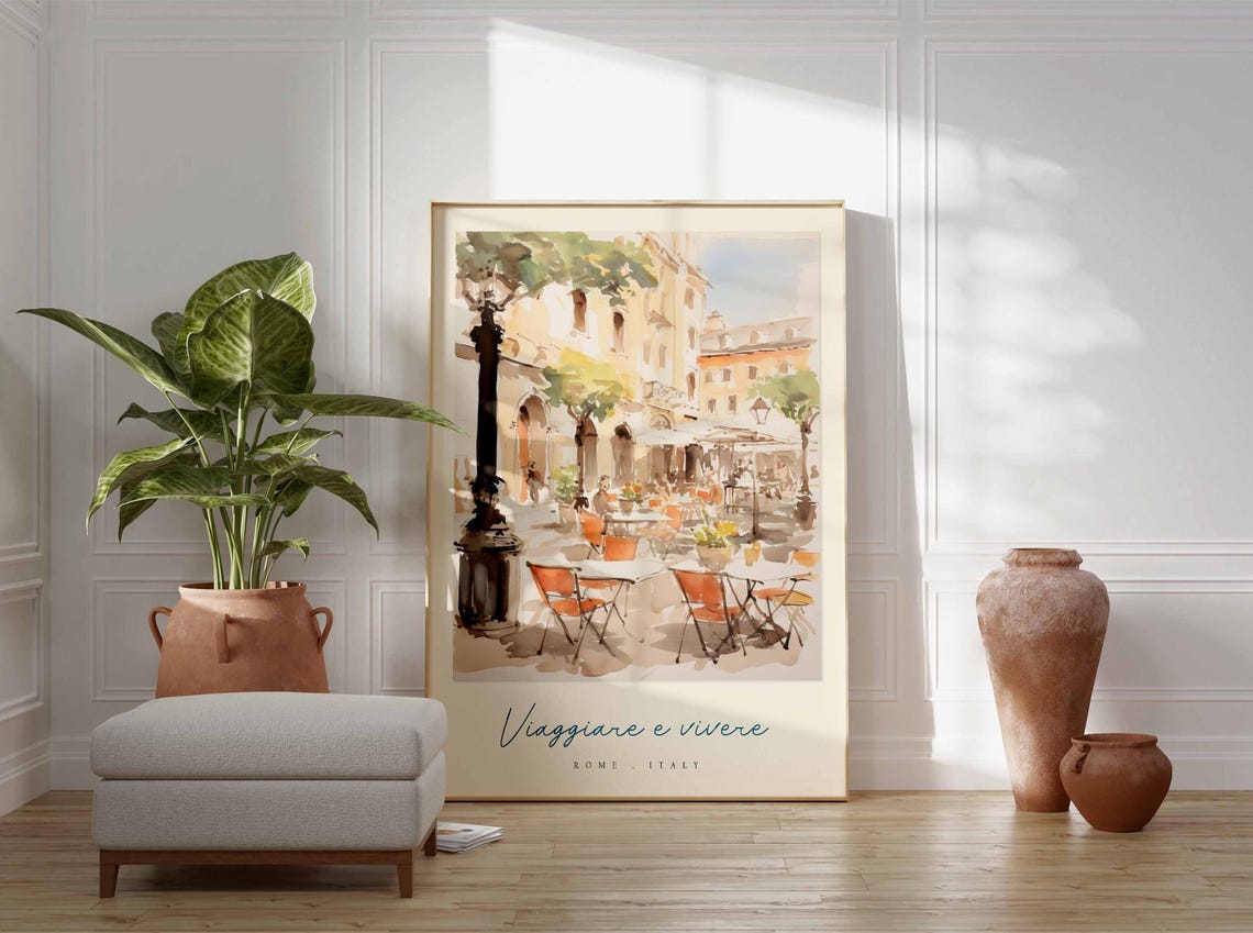 Rome Poster Italian Travel Print Rome Travel Art Rome Wall Art Italy Art Italy Travel Decor Italian Travel Gift - Image 3