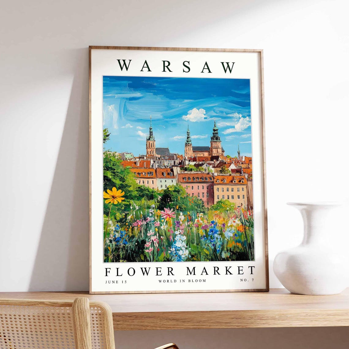 Warsaw Flower Market Poster Warsawprint Polish Floral Wall Art Warsawfloral Decor Botanical Poland Print Europe Travel