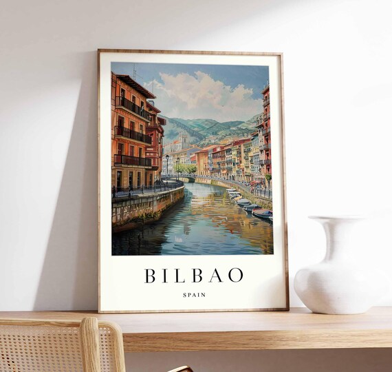 Bilbao Poster Spain Print Wall Art Guggenheim Museum Basque Country Skyline Travel