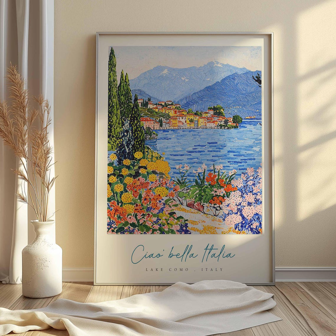 Lake Como Poster Italian Travel Print Lake Como Travel Art Lake Como Wall Art Italy Art Italy Travel Decor Italian Travel Gift - Image 2