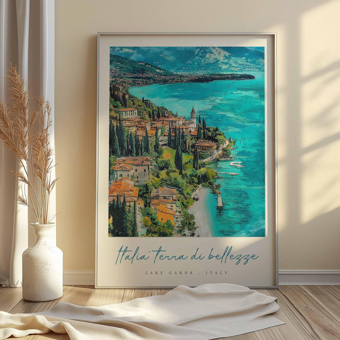 Lake Garda Poster Italian Travel Print Lake Garda Travel Art Lake Garda Wall Art Italy Art Italy Travel Decor Italian Travel Gift - Image 2