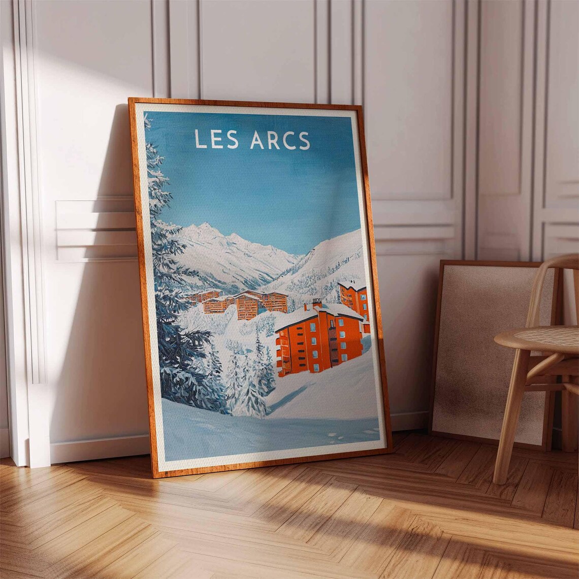 Skiing Travel Poster Les Arcs Ski Print France Travel Print Skiing Art Skiing Print Winter Sport Art Ski Gift - Image 3