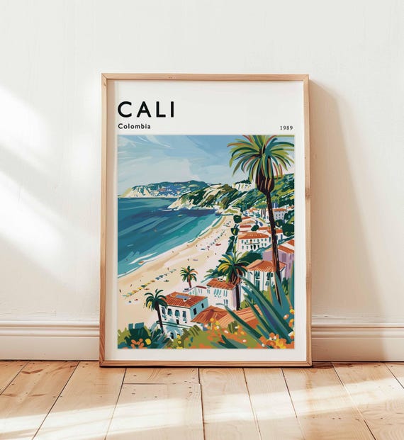 Cali Colombia Travel Poster South America Wall Art Salsa Decor