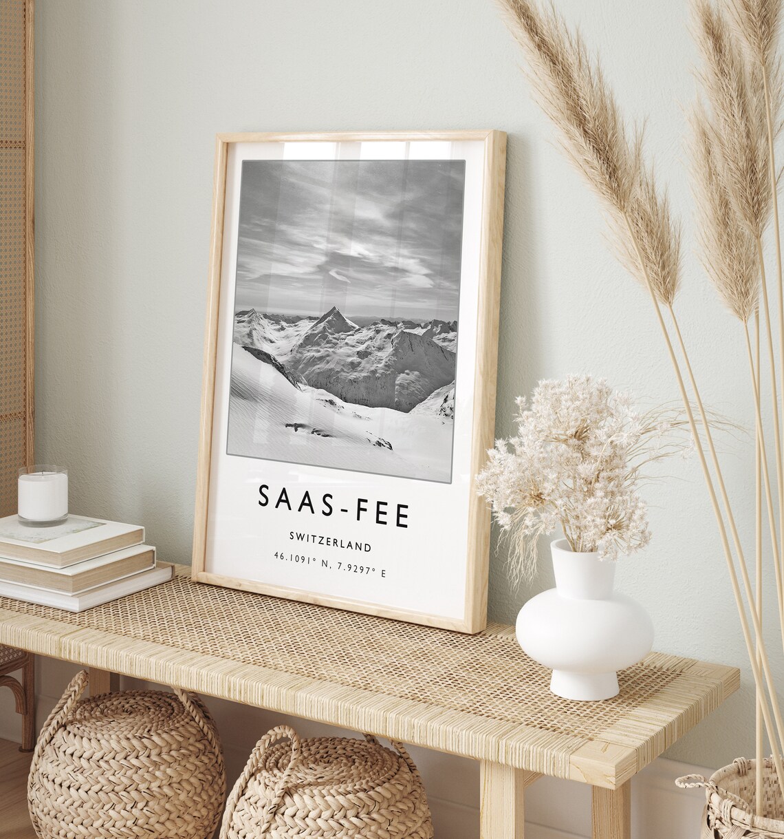 Skiing Travel Poster, Saas Fee Switzerland - Image 2