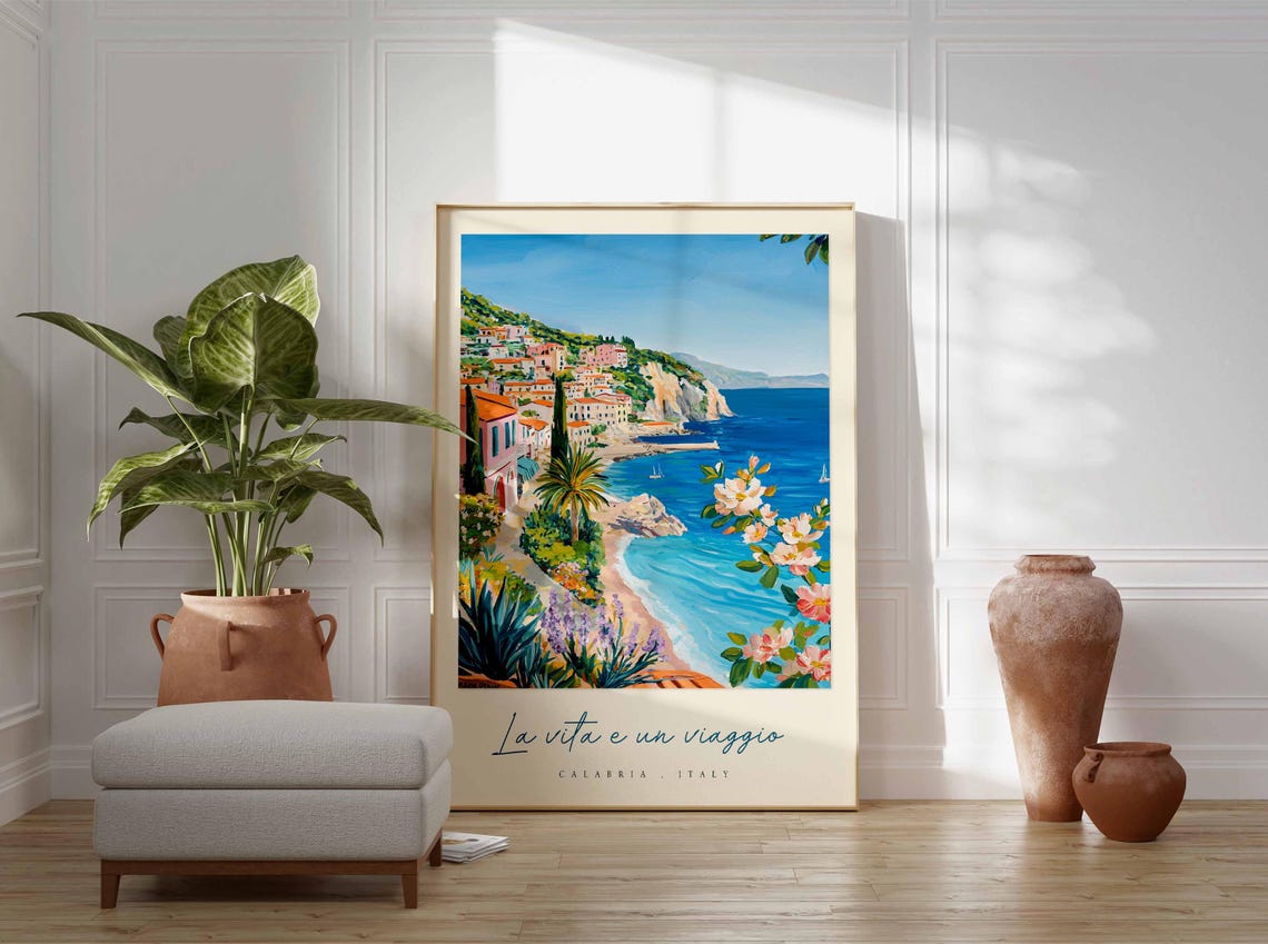 Calabria Poster Calabria Travel Print Calabria Travel Art Calabria Wall Art Italy Art Italy Travel Decor Italian Travel Gift - Image 3