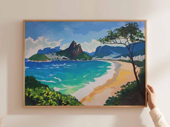 Brazil Poster South America Travel Print Brazilian Wall Art Latin Decor Landscape Tropical