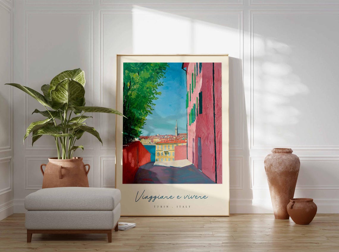Turin Poster Italian Travel Print Turin Travel Art Turin Wall Art Italy Art Italy Travel Decor Italian Travel Gift - Image 3