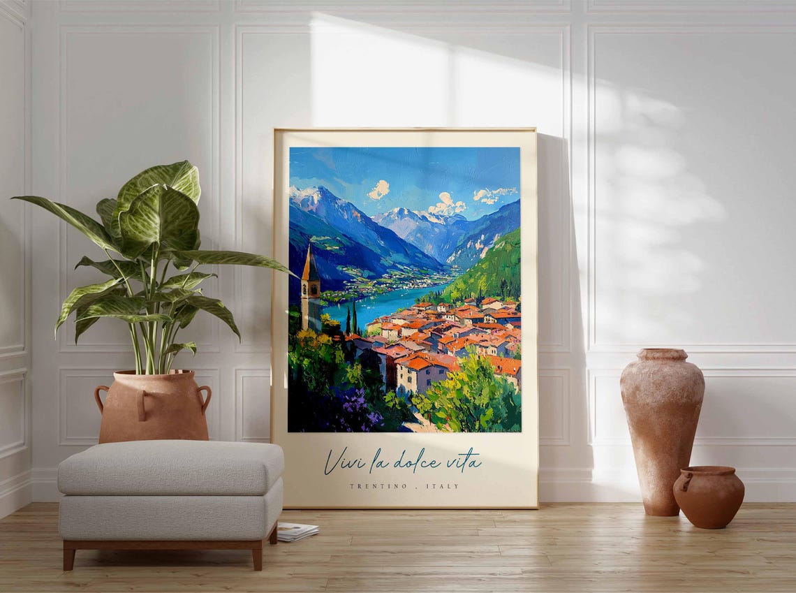 Trentino Poster Italian Travel Print Trentino Travel Art Trentino Wall Art Italy Art Italy Travel Decor Italian Travel Gift - Image 3