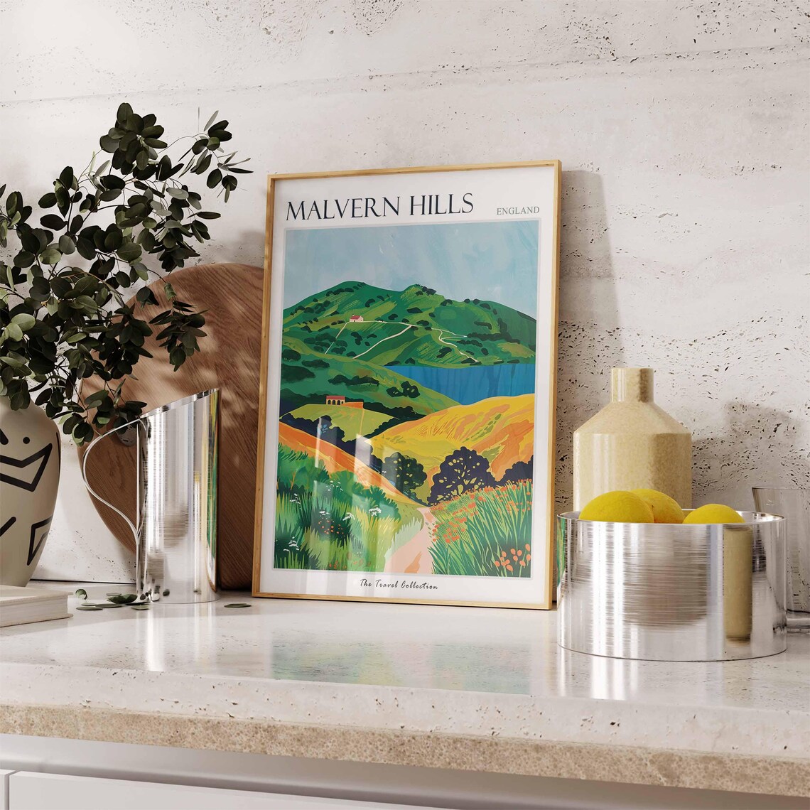 Malvern Hills Poster England Travel Poster Countryside Poster English Countryside Malvern Poster Worcestershire Poster Hills Poster - Image 3