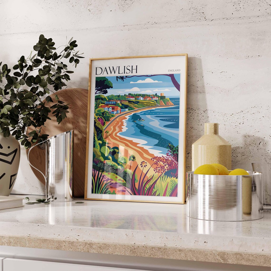 Dawlish Poster Devon Poster England Travel Poster Coastal Wall Art English Home Decor Seaside Town Poster Uk Travel Print Dawlish Art - Image 2