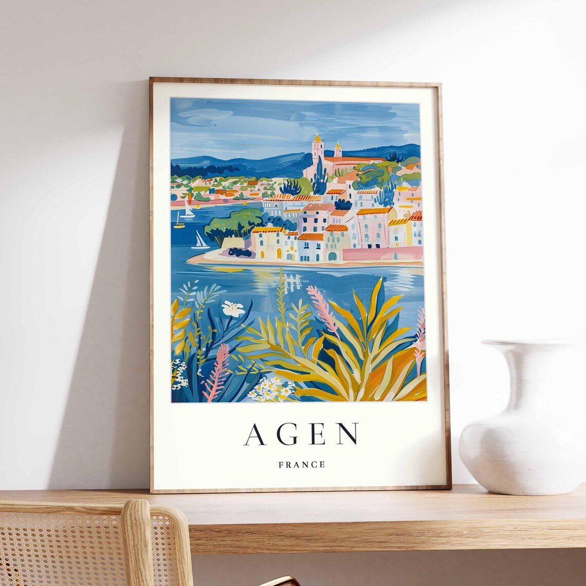 Agen France Travel Poster, Nouvelle-Aquitaine City
