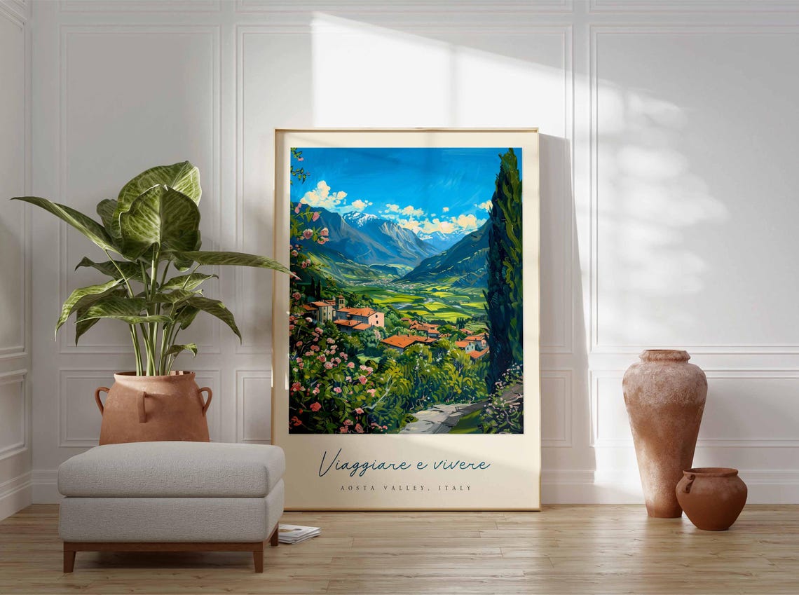 Aosta Valley Poster Aosta Valley Travel Print Aosta Valley Travel Art Aosta Valley Wall Art Italy Art Italy Travel Decor Travel Gift - Image 3