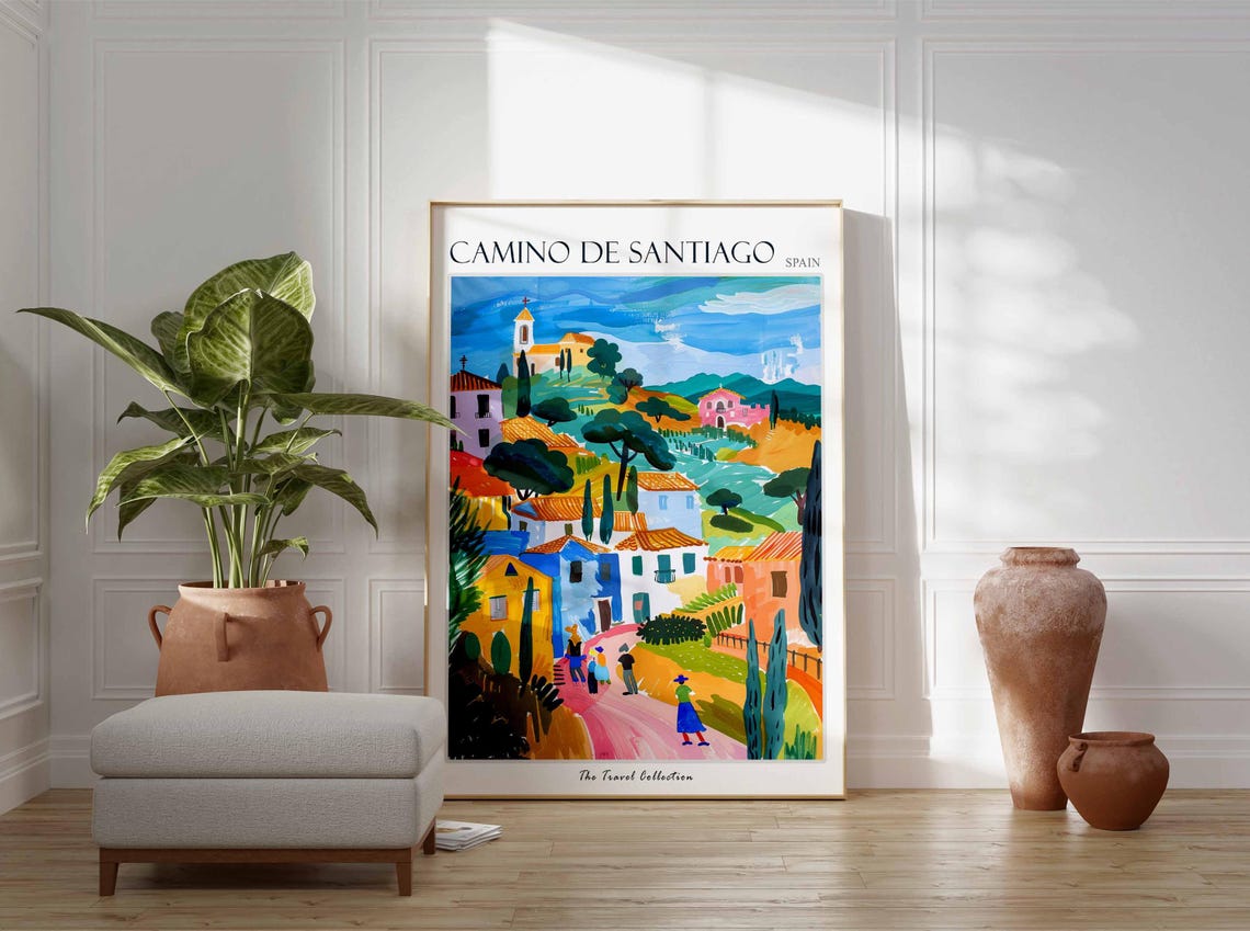 Camino De Santiago Poster Spain Travel Print Spanish Decor Europe Travel Poster European Wall Art Camino De Santiago Travel Poster - Image 3