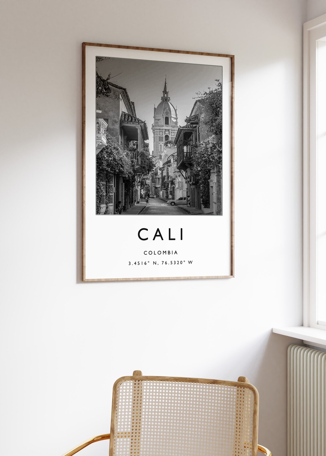 Cali Travel Poster, Black and White Travel Art - Image 3