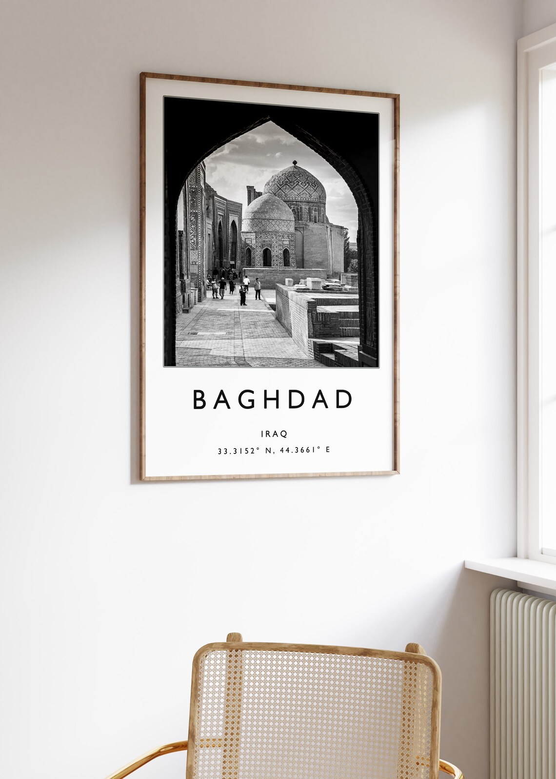 Baghdad Iraq Travel Poster, Black And White Art Print - Image 2